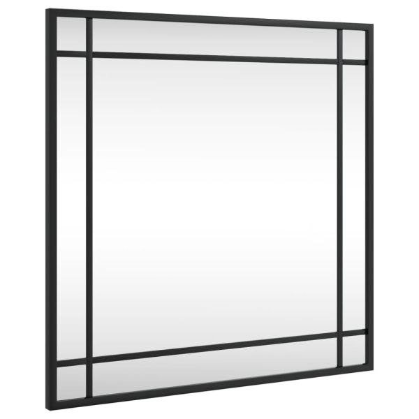 Стенно огледало, черно, 50x50 см, квадратно, желязо