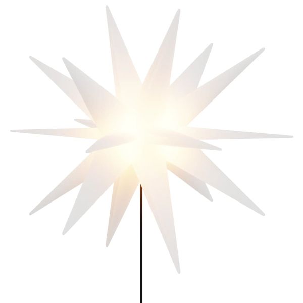 Коледни лампи с шипове, 3 бр, LED, сгъваеми,бяла, 57 см