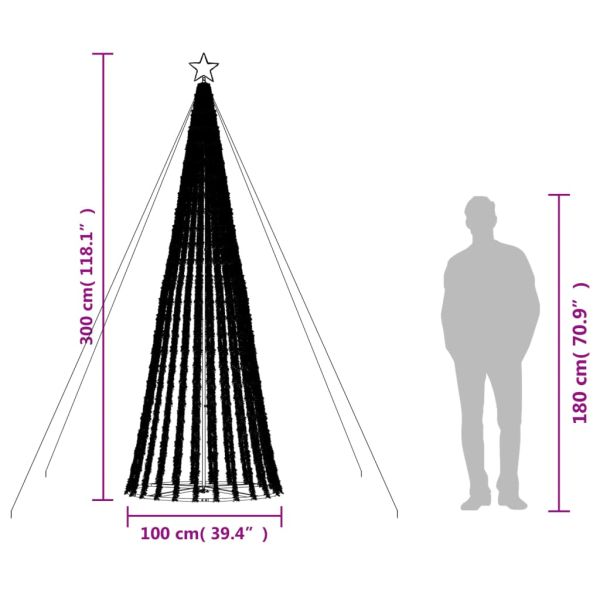 LED коледна елха 688 LED топло бяло 300 см