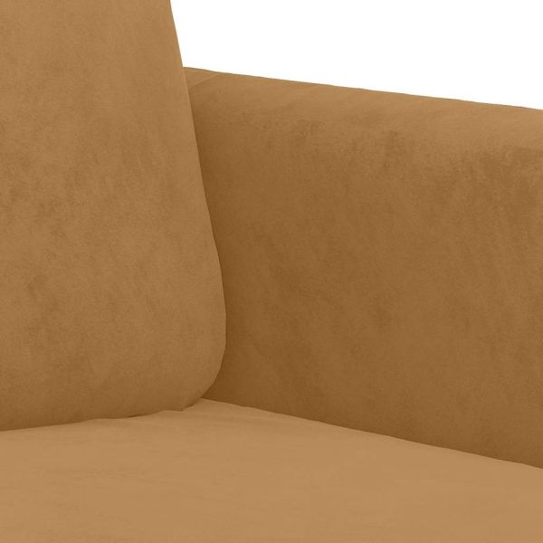 Комплект дивани от 2 части, кафяв, кадифе