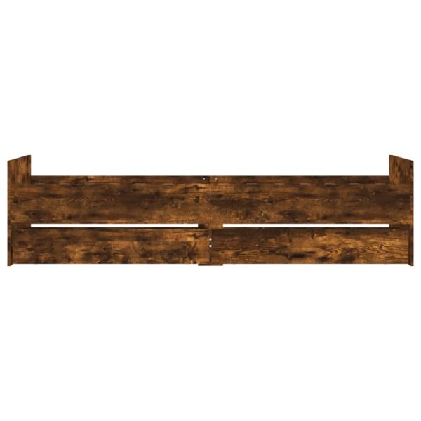 Рамка за легло с чекмеджета опушен дъб 75x190 см Small Single