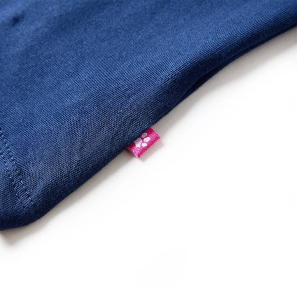Детска тениска с дълъг ръкав, нейви синьо, 140