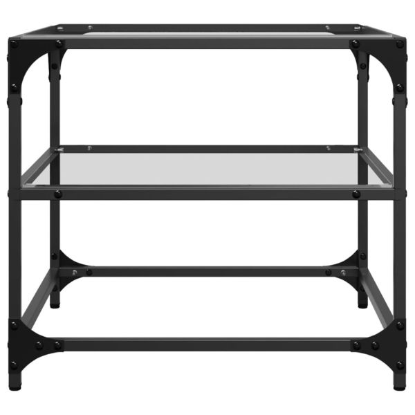 Маси за кафе с прозрачен стъклен плот 2 бр 50x50x45 см стомана