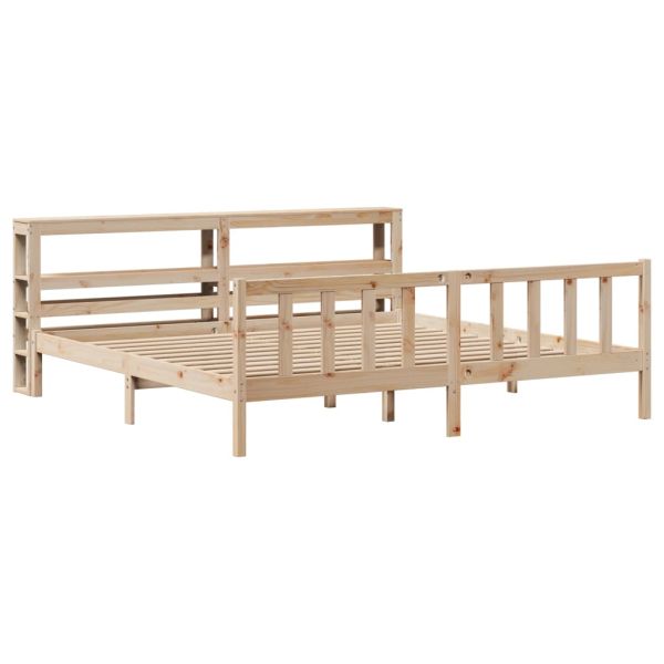 Рамка за легло без матрак, 180x200 см, масивна чамова дървесина