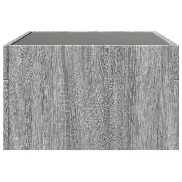 Маса за кафе с Infinity LED, сив сонома, 70x50x30 см