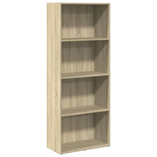 Библиотека, сонома дъб, 60x30x152 см, инженерно дърво
