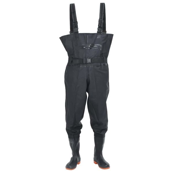 Гащеризон за риболов с ботуши и колан, черен, размер 38