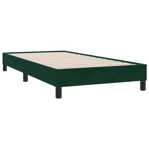 Box Spring Легло без матрак Тъмнозелено 100x210 cm Кадифе
