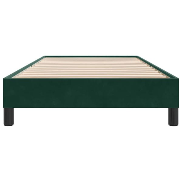 Box Spring Легло без матрак Тъмнозелено 100x210 cm Кадифе