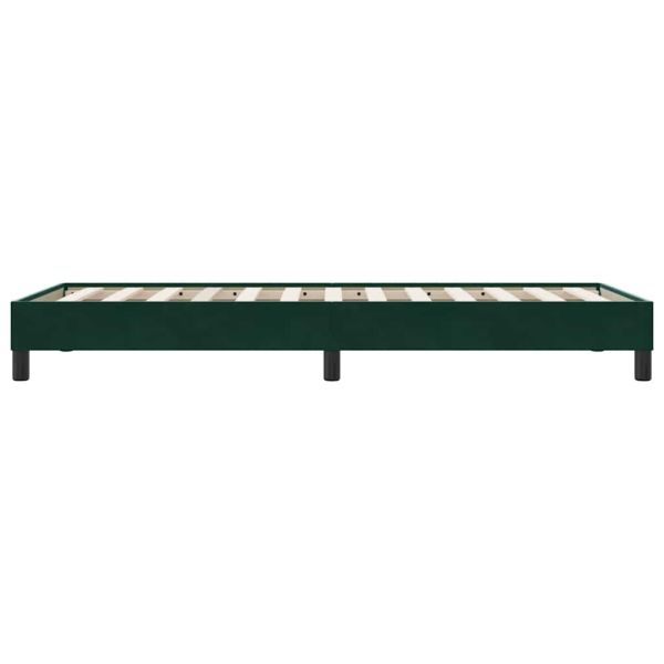 Box Spring Легло без матрак Тъмнозелено 100x210 cm Кадифе