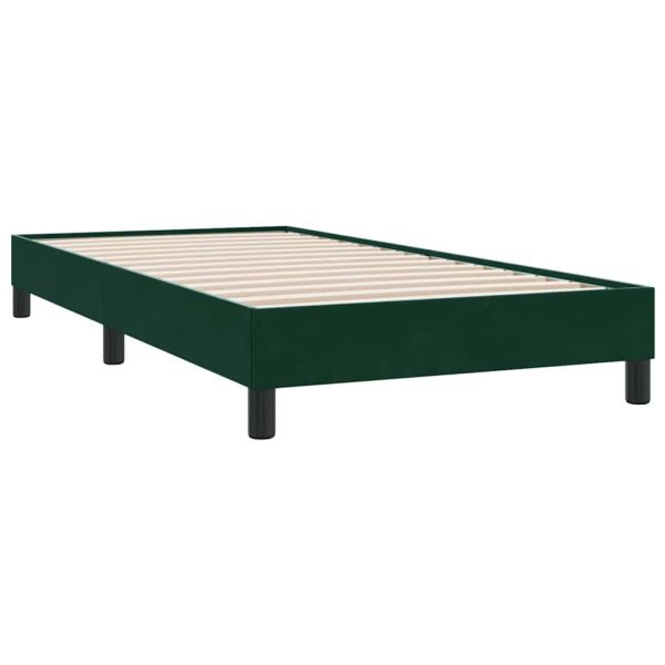 Box Spring Легло без матрак Тъмнозелено 100x210 cm Кадифе