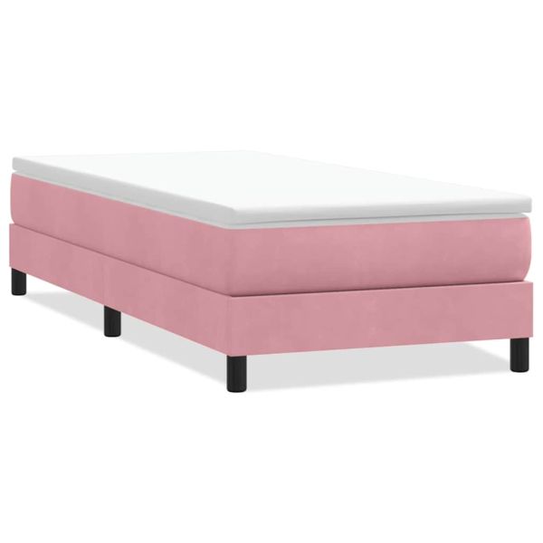 Box Spring легло без матрак розово 80x220 cm кадифе