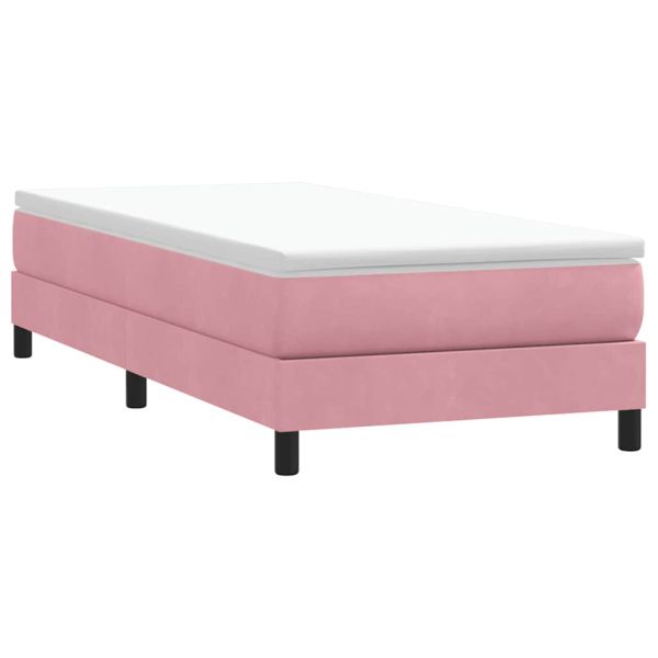 Box Spring легло без матрак розово 80x220 cm кадифе