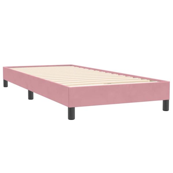 Box Spring легло без матрак розово 80x220 cm кадифе