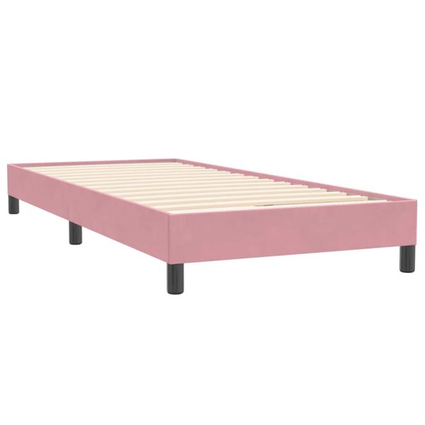 Box Spring легло без матрак розово 80x220 cm кадифе