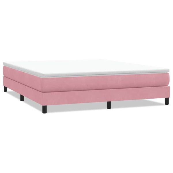 Box Spring легло без матрак розово 180x210 cm кадифе
