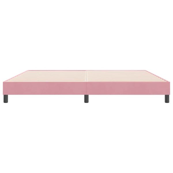 Box Spring легло без матрак розово 180x210 cm кадифе