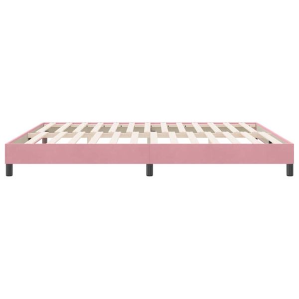 Box Spring легло без матрак розово 180x210 cm кадифе