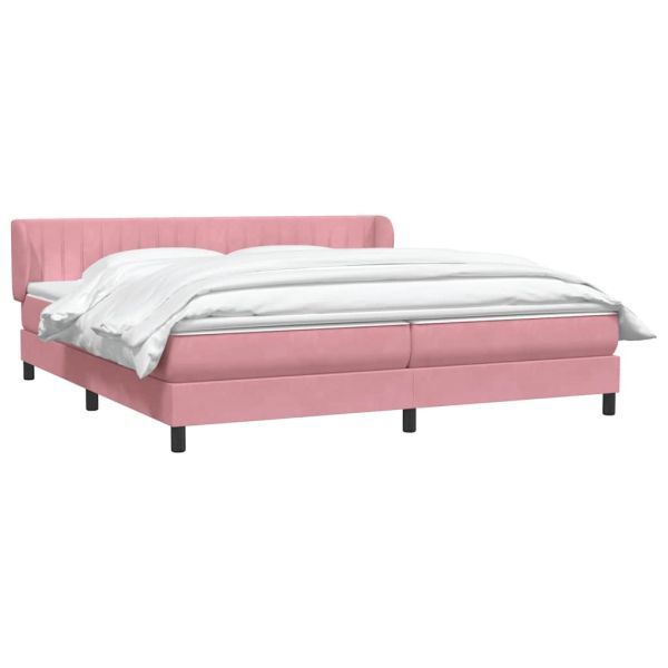 Box Spring легло с матраци Розово 180x210 cm Кадифе