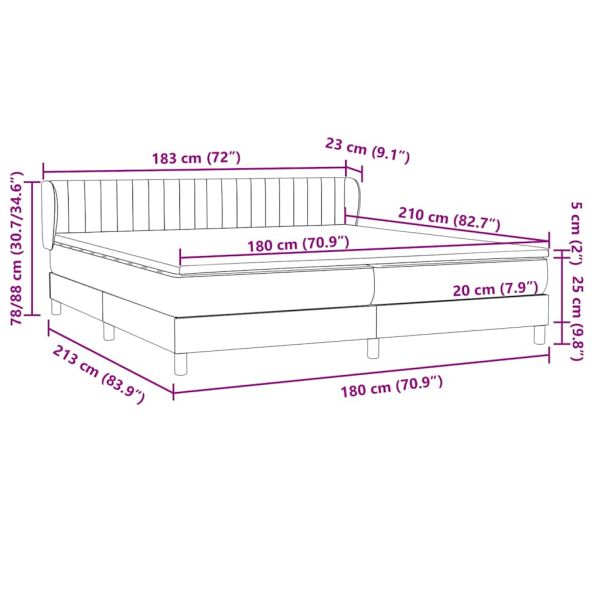 Box Spring легло с матраци Розово 180x210 cm Кадифе