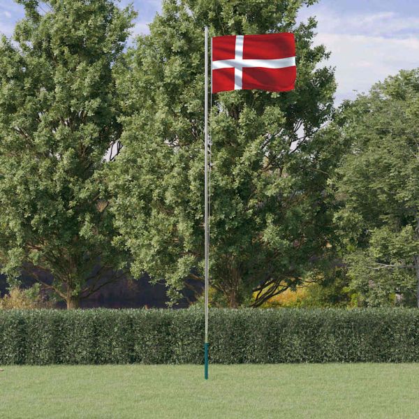 Флаг на Дания и стълб 6,08 м алуминий