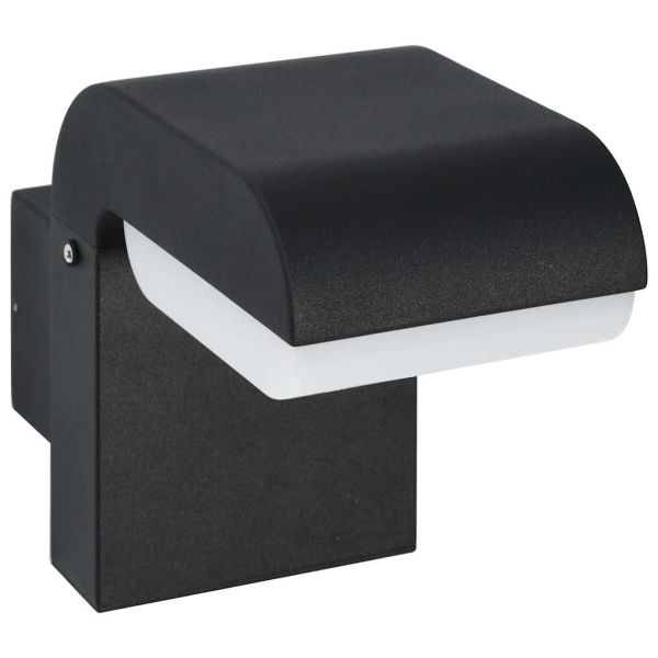 Външна LED стенна лампа 9 W, черна, овална