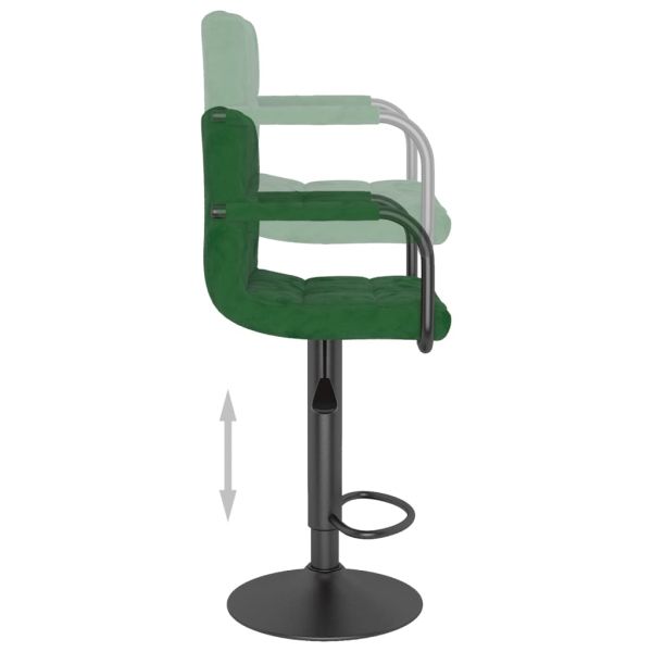 Бар табуретка, тъмнозелена, кадифе