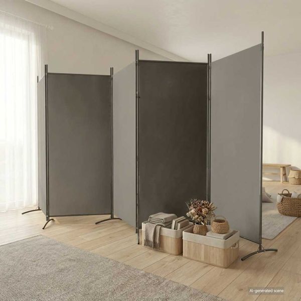 Параван за стая, 6 панела, антрацит, 433x180 cм, тексти5