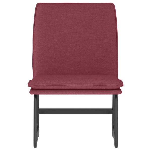 Стол шезлонг, виненочервен, 52x75x76 см, текстил