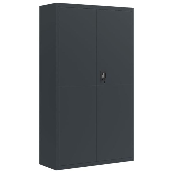 Шкаф за папки антрацит 105x40x180 см стомана