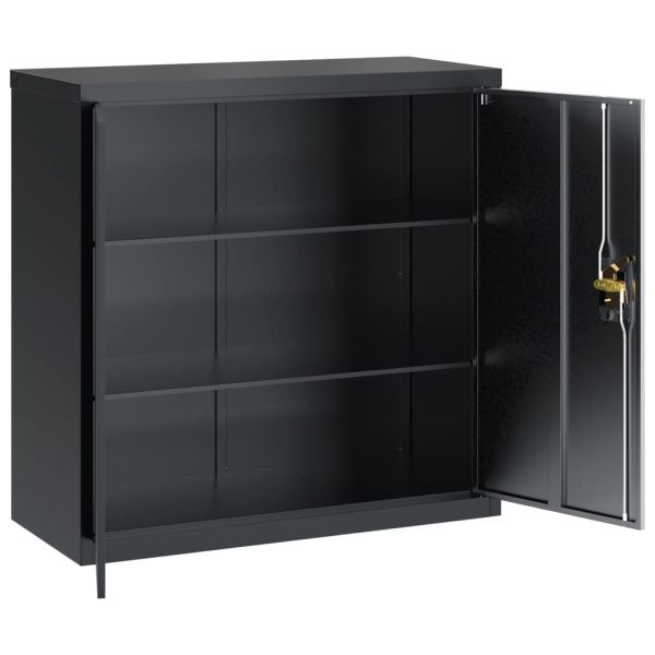 Шкаф за папки антрацит 90x40x90 см стомана