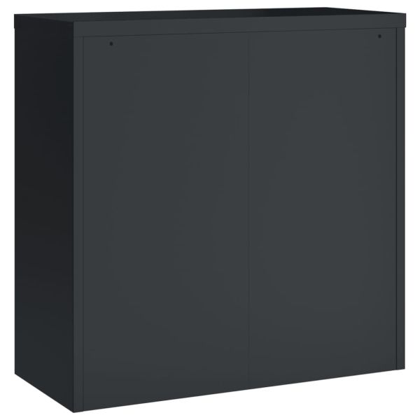 Шкаф за папки антрацит 90x40x90 см стомана