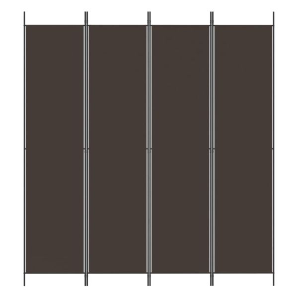 Параван за стая, 4 панела, кафяв, 200x220 cм, плат