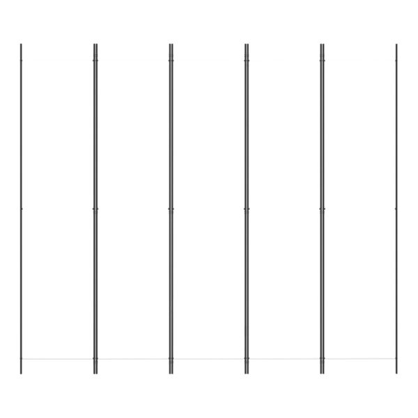Параван за стая, 5 панела, бял, 250x220 см, текстил