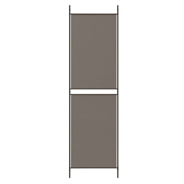 Параван за стая, 4 панела, антрацит, 200x180 cм, текстил