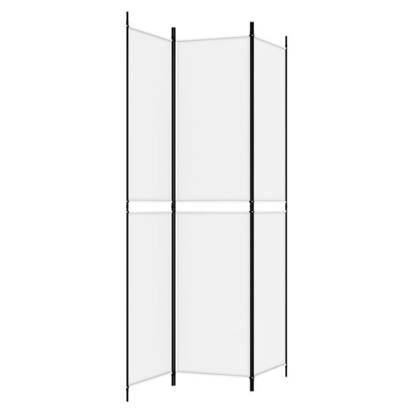 Параван за стая, 3 панела, бял, 150x220 см, плат