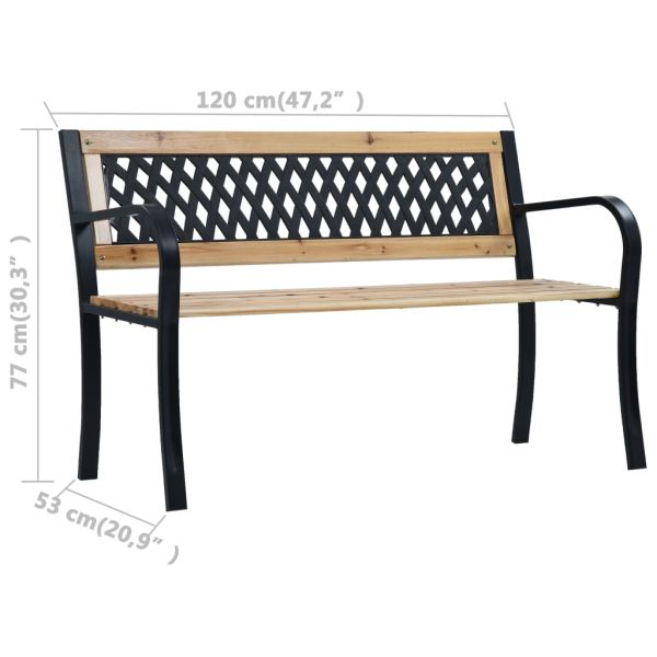 Градинска пейка, 120 cм, дърво