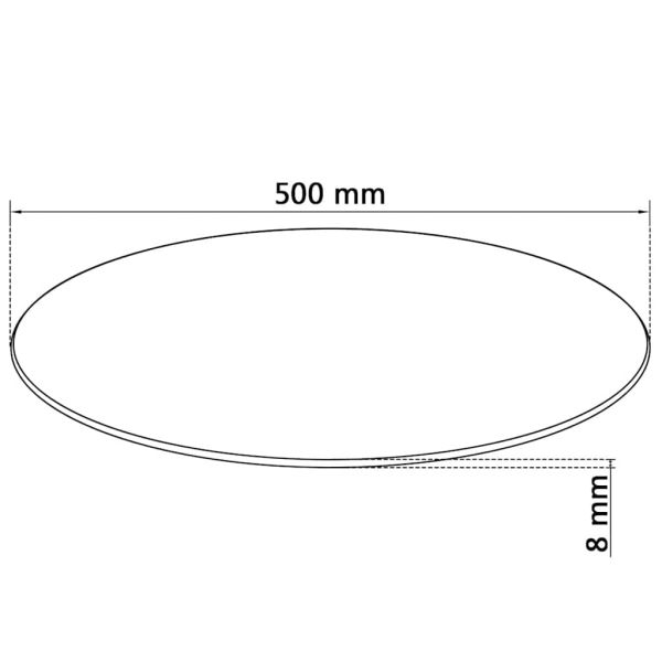 Темпериран стъклен плот за кръгла маса, 500 мм