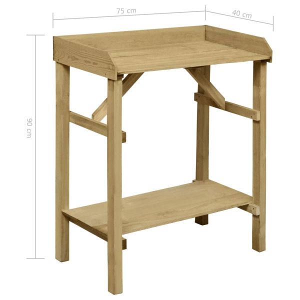 Работна маса за саксии, импрегниран бор, 75x40x90 см