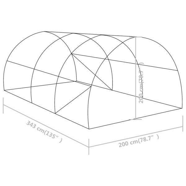 Оранжерия 6,86 м² 3,43x2x2 м