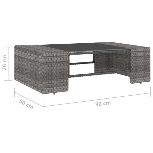Градински комплект за отдих, 2 части, полиратан, сив