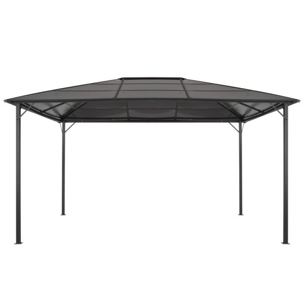 Шатра с покрив, алуминий, 4x3x2,6 м, черна