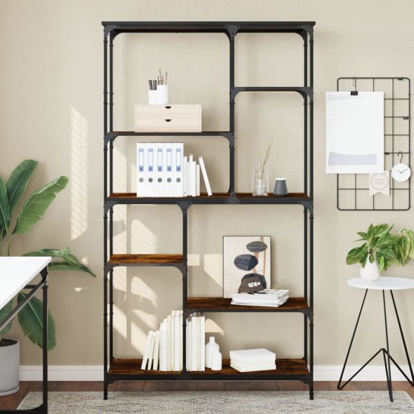 Рафт за книги 10 нива 99 x 35,5 x 176 cm Опушен дъб