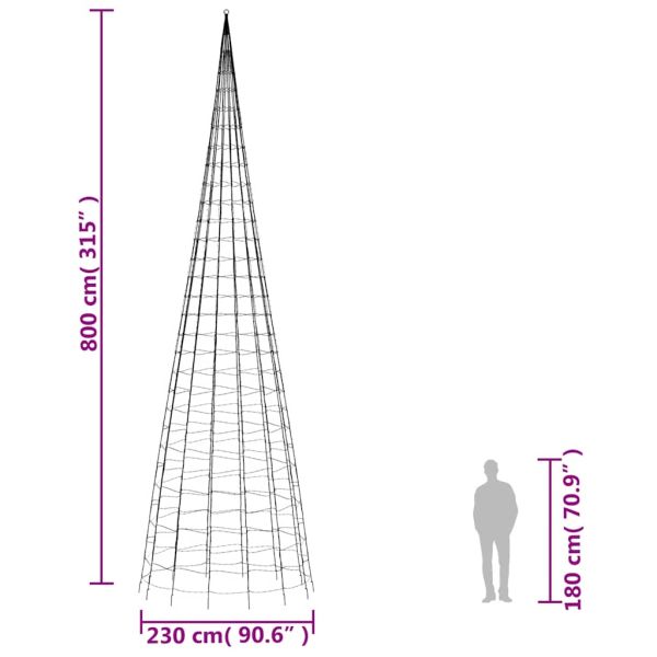 LED коледна елха 3000 LED топло бяло 800 см