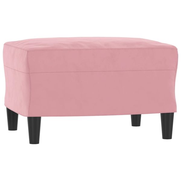 Кресло с табуретка, розово, 60 см, кадифе
