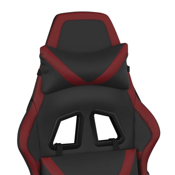 Гейминг стол, черно и виненочервено, изкуствена кожа