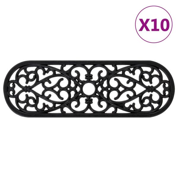 Постелки за стъпала 10 бр 25x75 см гума