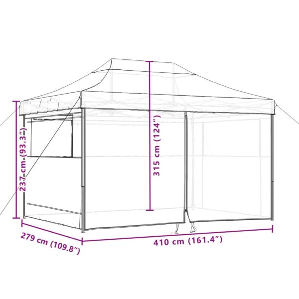 Сгъваема парти шатра pop-up с 4 странични стени теракота