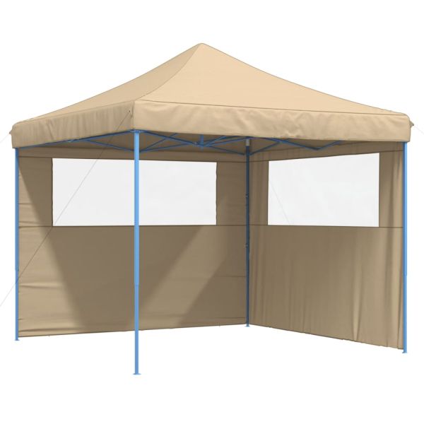 Сгъваема парти шатра pop-up с 2 странични стени бежова