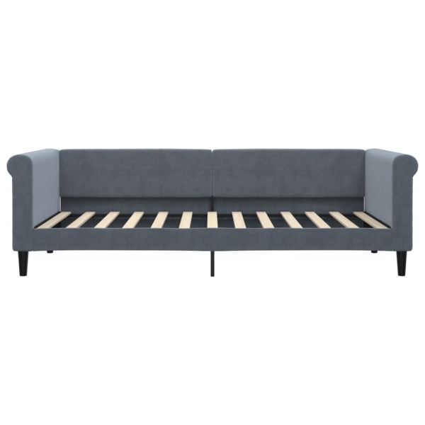 Кушетка, тъмносиво, 90x200 см, кадифе